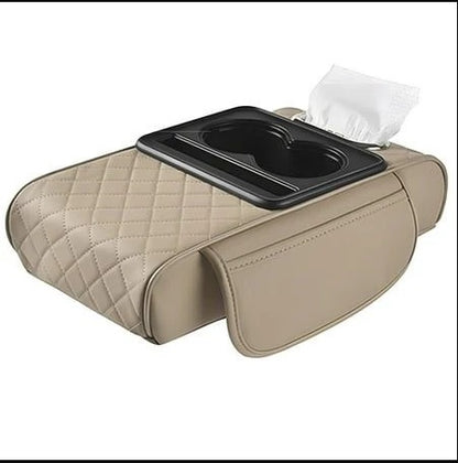 Multi-Functional Car Armrest Tissue box with glass
