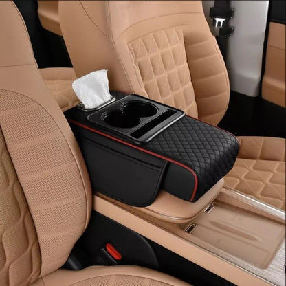 Multi-Functional Car Armrest Tissue box with glass