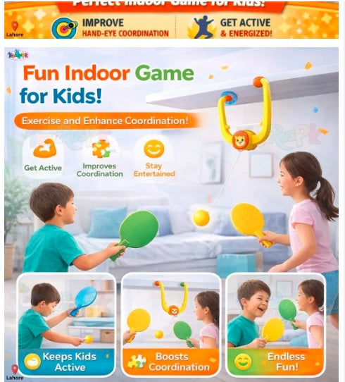 Indoor Hanging Table Tennis Trainer Set for Kids | Self Practice Ping Pong Toy