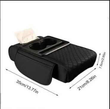 Multi-Functional Car Armrest Tissue box with glass