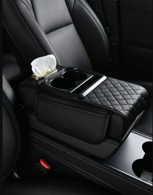 Multi-Functional Car Armrest Tissue box with glass