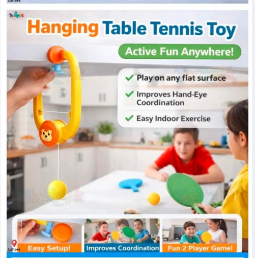 Indoor Hanging Table Tennis Trainer Set for Kids | Self Practice Ping Pong Toy