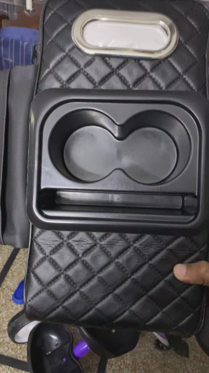 Multi-Functional Car Armrest Tissue box with glass